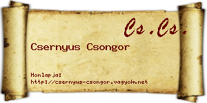 Csernyus Csongor névjegykártya